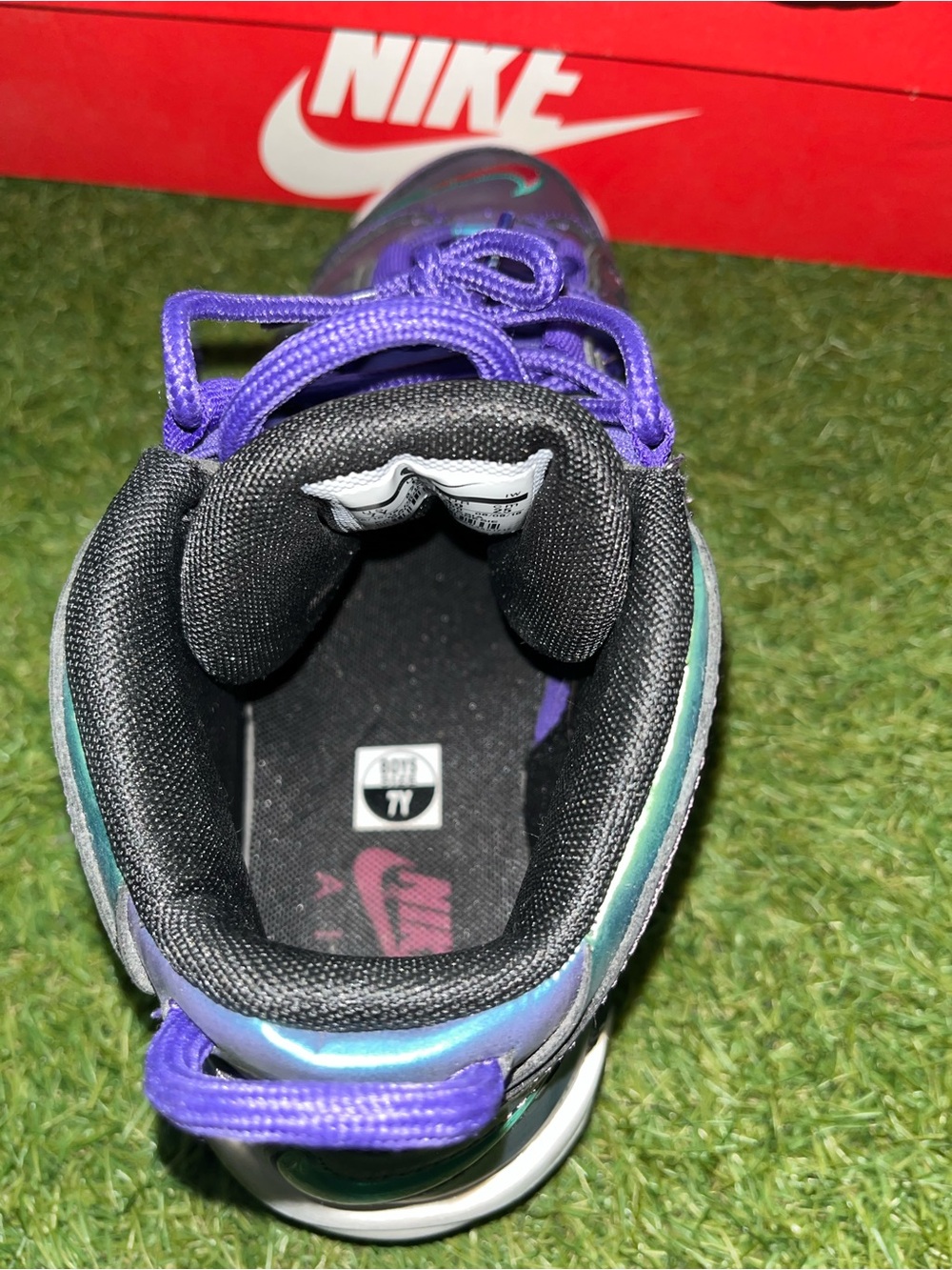 Nike Iridescent Purple Teal Air More Uptempo Sneakers - Picture 6 of 8